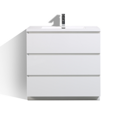 Angeles 42" Freestanding Bathroom Vanity with Reinforced Acrylic Integrated Sink Top