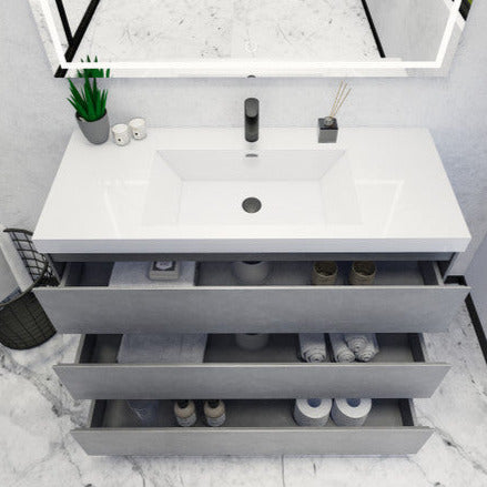 Angeles 42" Freestanding Bathroom Vanity with Reinforced Acrylic Integrated Sink Top
