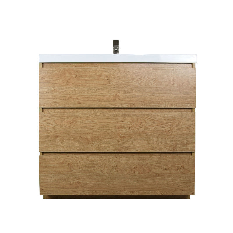 Angeles 42" Freestanding Bathroom Vanity with Reinforced Acrylic Integrated Sink Top