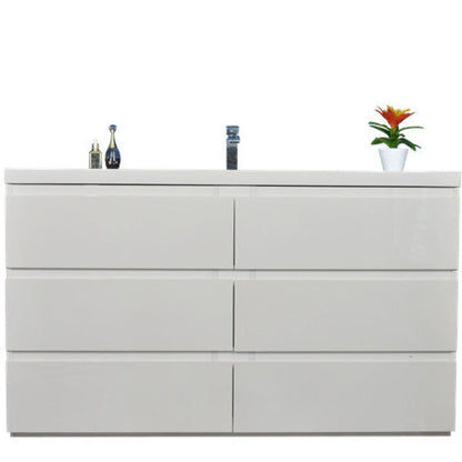 Angeles 60" Freestanding Bathroom Vanity with Reinforced Acrylic Integrated Sink Top