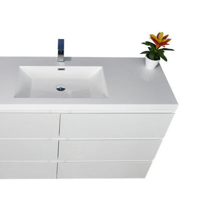 Angeles 60" Freestanding Bathroom Vanity with Reinforced Acrylic Integrated Sink Top