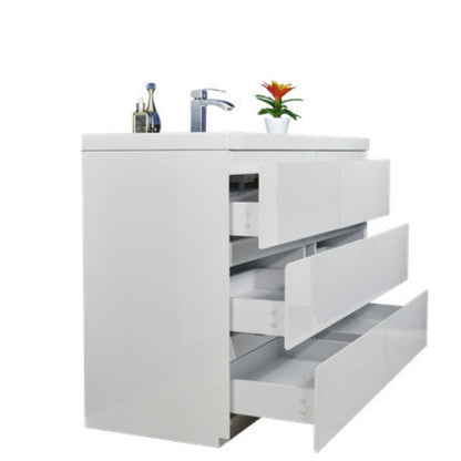 Angeles 60" Freestanding Bathroom Vanity with Reinforced Acrylic Integrated Sink Top