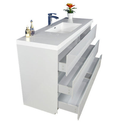 Angeles 60" Freestanding Bathroom Vanity with Reinforced Acrylic Integrated Sink Top