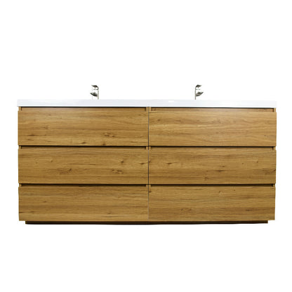 Angeles 72" Freestanding Bathroom Vanity with Reinforced Acrylic Integrated Sink Top