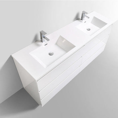 Angeles 72" Freestanding Bathroom Vanity with Reinforced Acrylic Integrated Sink Top