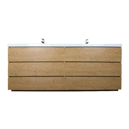 Angeles 84" Freestanding Bathroom Vanity with Reinforced Acrylic Integrated Sink Top