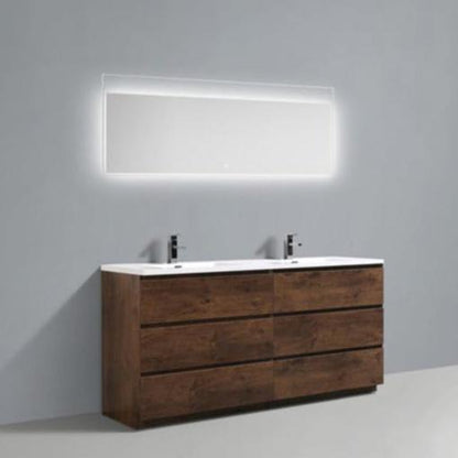 Angeles 84" Freestanding Bathroom Vanity with Reinforced Acrylic Integrated Sink Top
