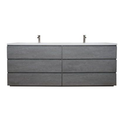 Angeles 84" Freestanding Bathroom Vanity with Reinforced Acrylic Integrated Sink Top