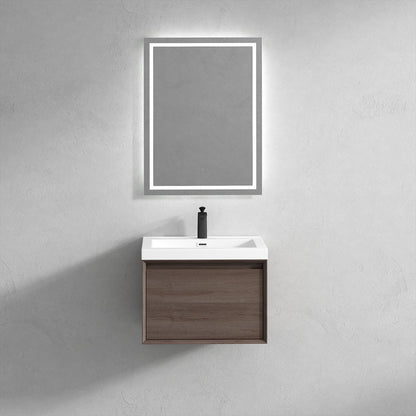 Bella 24" Wall Mounted Bathroom Vanity with Reinforced Acrylic Integrated Sink Top