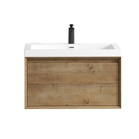 Bella 30" Wall Mounted Bathroom Vanity with Reinforced Acrylic Integrated Sink Top