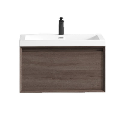 Bella 36" Wall Mounted Bathroom Vanity with Reinforced Acrylic Integrated Sink Top