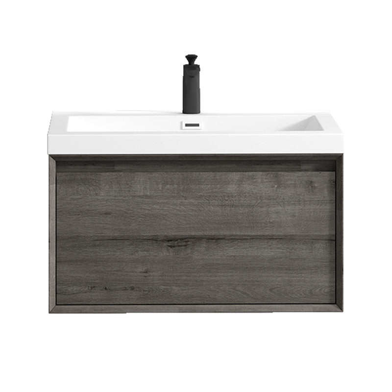 Bella 36" Wall Mounted Bathroom Vanity with Reinforced Acrylic Integrated Sink Top
