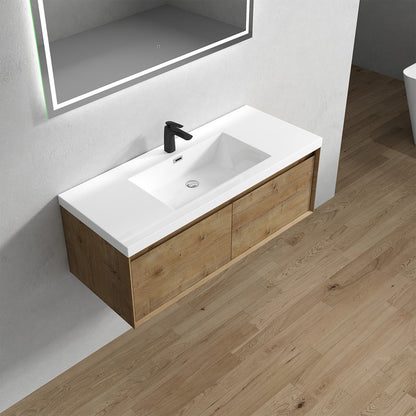 Bella 48" Wall Mounted Bathroom Vanity with Reinforced Acrylic Integrated Sink Top