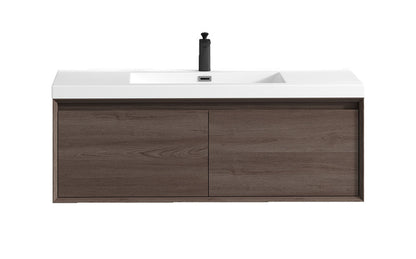 Bella 48" Wall Mounted Bathroom Vanity with Reinforced Acrylic Integrated Sink Top