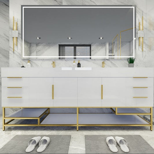 Bethany 84" Freestanding Bathroom Vanity with Reinforced Acrylic Integrated Sink Top