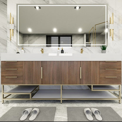 Bethany 84" Freestanding Bathroom Vanity with Reinforced Acrylic Integrated Sink Top