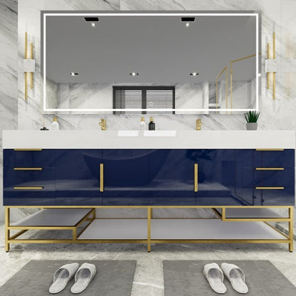 Bethany 84" Freestanding Bathroom Vanity with Reinforced Acrylic Integrated Sink Top