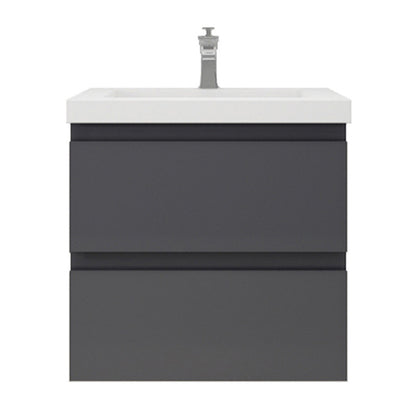 Bohemia Lina 24" Wall Mounted Bathroom Vanity with Reinforced Acrylic Integrated Sink Top