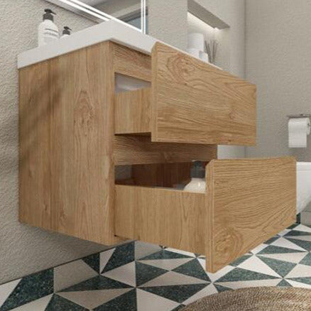 Bohemia Lina 24" Wall Mounted Bathroom Vanity with Reinforced Acrylic Integrated Sink Top