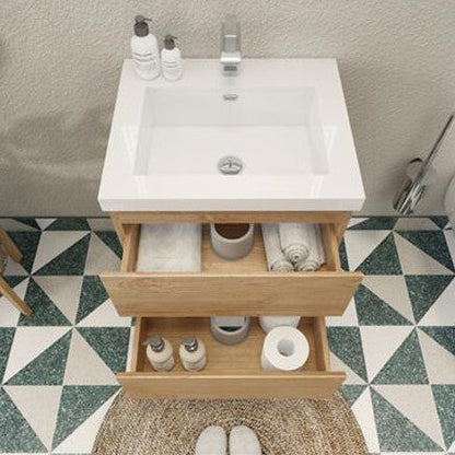Bohemia Lina 24" Wall Mounted Bathroom Vanity with Reinforced Acrylic Integrated Sink Top