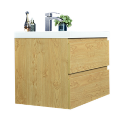 Bohemia Lina 30" Wall Mounted Bathroom Vanity with Reinforced Acrylic Integrated Sink Top