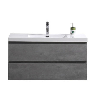 Bohemia Lina 42" Wall Mounted Bathroom Vanity with Reinforced Acrylic Integrated Sink Top