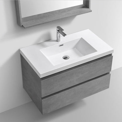 Bohemia Lina 42" Wall Mounted Bathroom Vanity with Reinforced Acrylic Integrated Sink Top