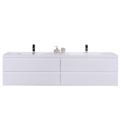Bohemia Lina 72" Wall Mounted Bathroom Vanity with Reinforced Acrylic Integrated Sink Top