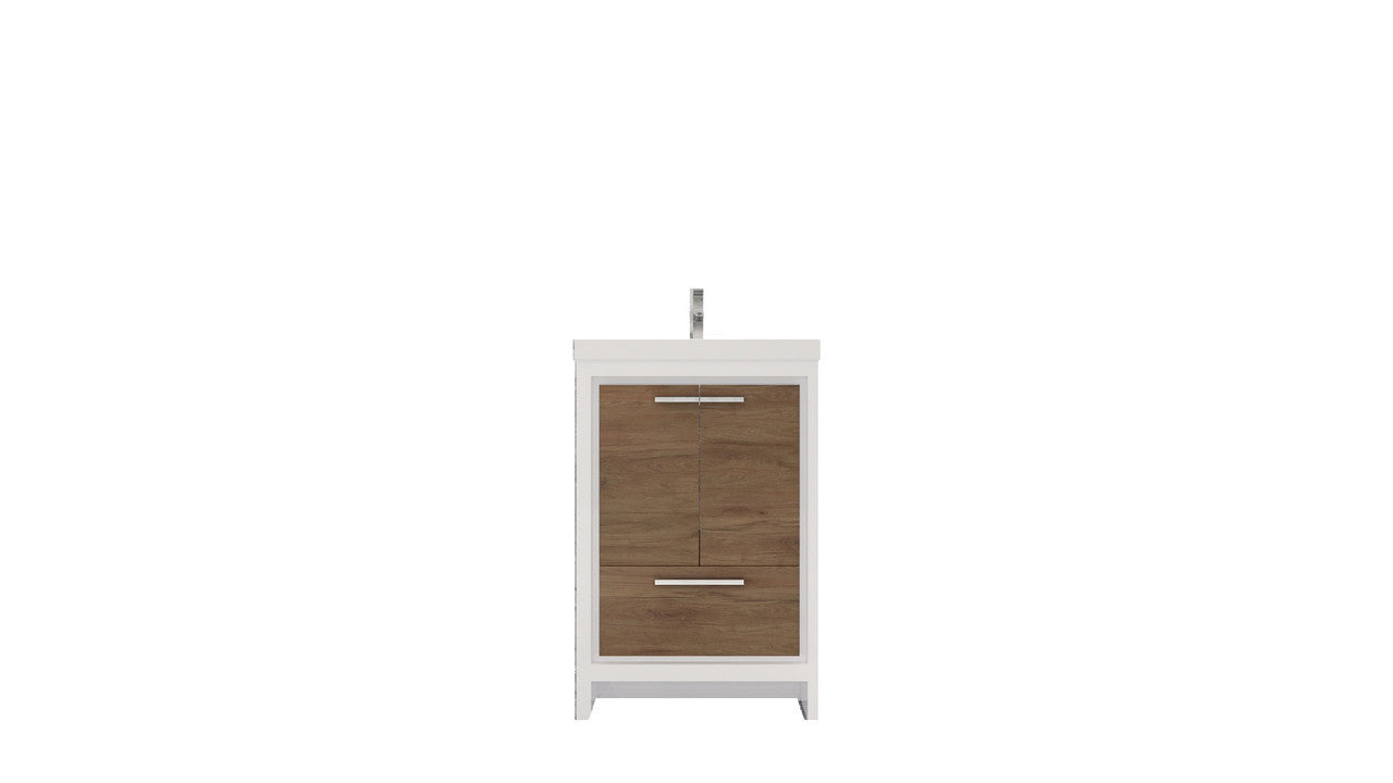 Dolce 24" Freestanding Bathroom Vanity with Reinforced Acrylic Integrated Sink Top