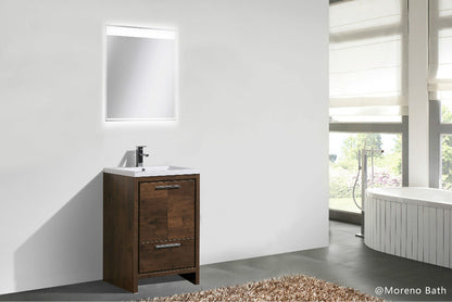 Dolce 24" Freestanding Bathroom Vanity with Reinforced Acrylic Integrated Sink Top