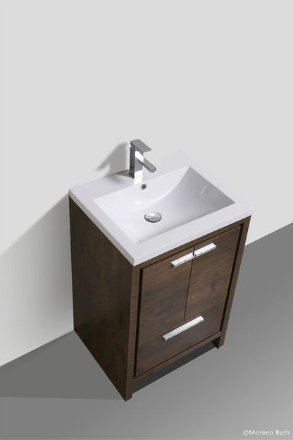 Dolce 24" Freestanding Bathroom Vanity with Reinforced Acrylic Integrated Sink Top