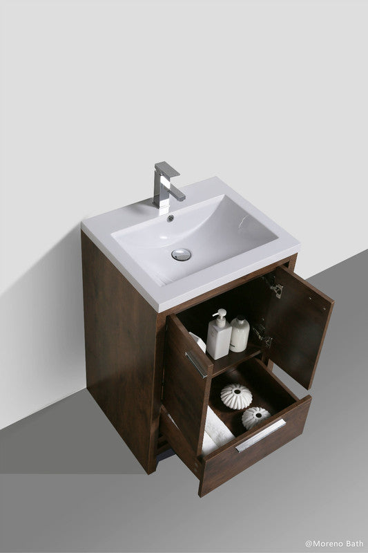 Dolce 24" Freestanding Bathroom Vanity with Reinforced Acrylic Integrated Sink Top