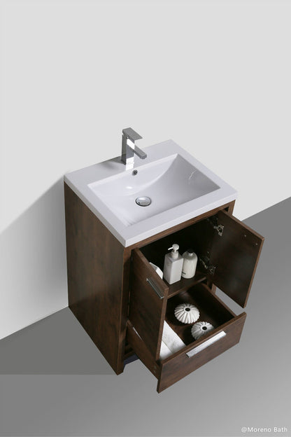 Dolce 24" Freestanding Bathroom Vanity with Reinforced Acrylic Integrated Sink Top