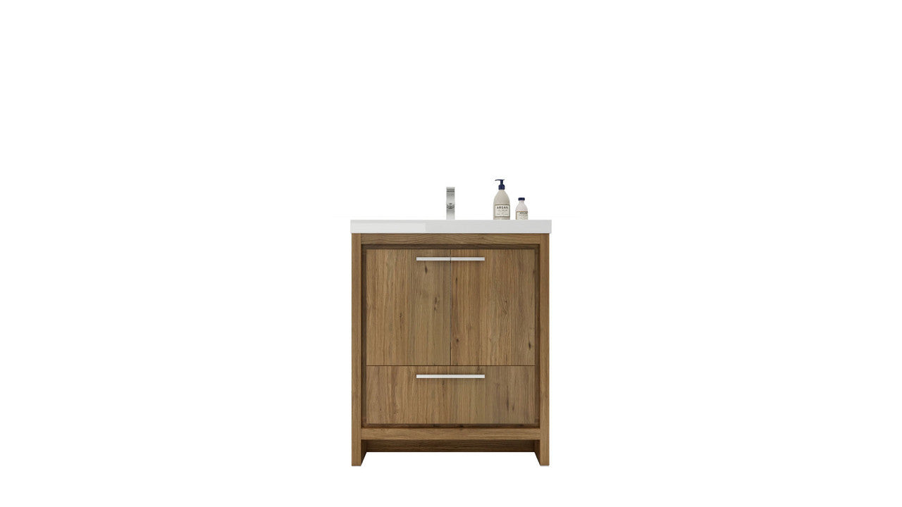 Dolce 30" Freestanding Bathroom Vanity with Reinforced Acrylic Integrated Sink Top
