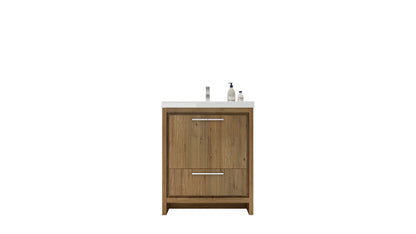 Dolce 30" Freestanding Bathroom Vanity with Reinforced Acrylic Integrated Sink Top