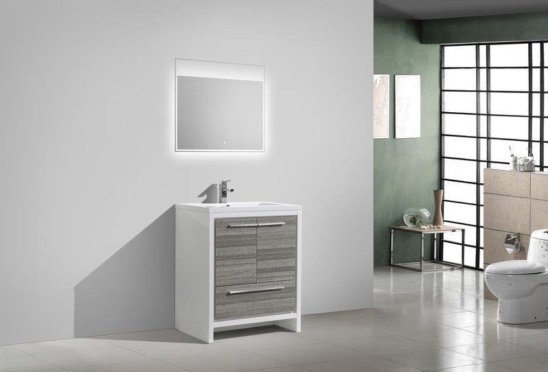 Dolce 30" Freestanding Bathroom Vanity with Reinforced Acrylic Integrated Sink Top