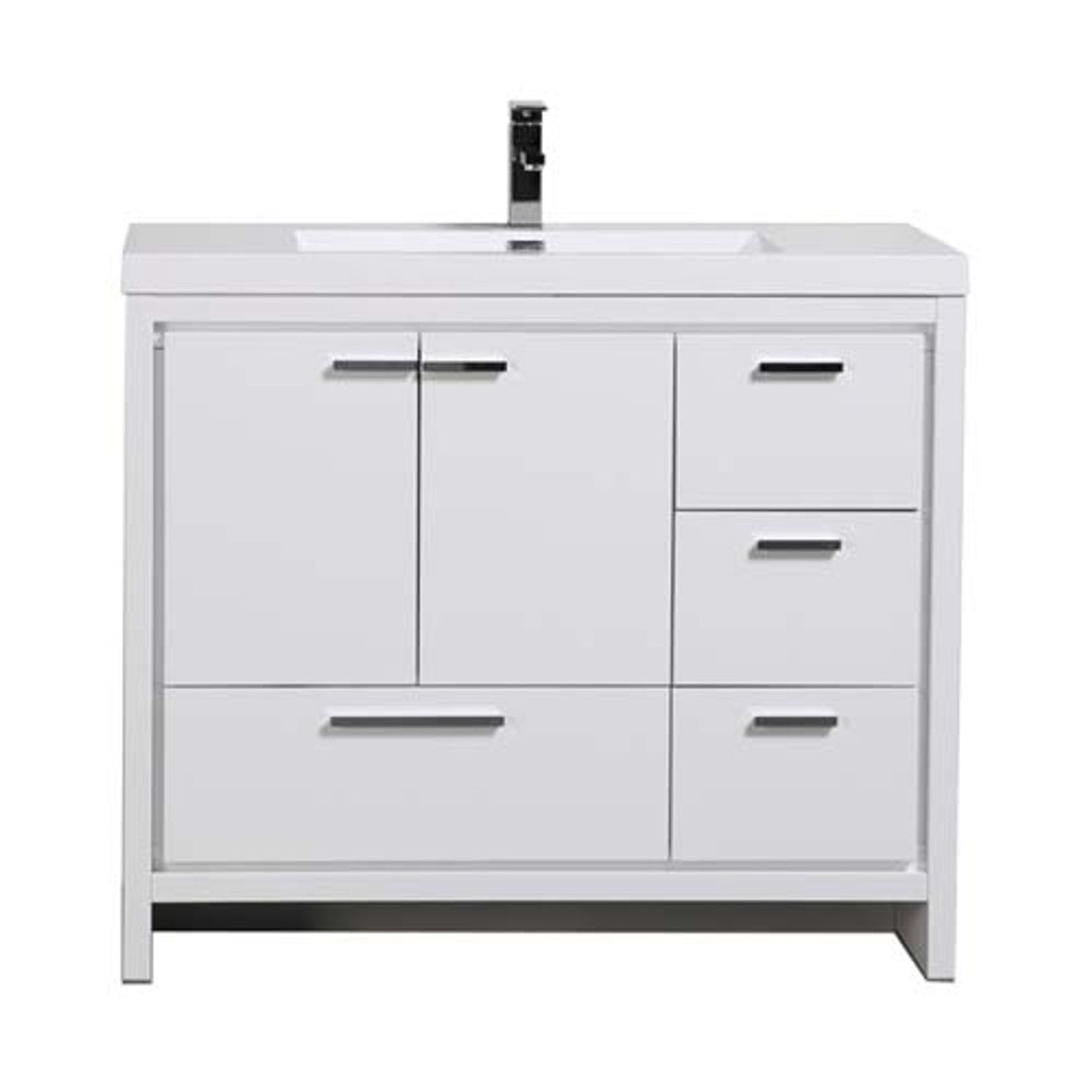 Dolce 42" Freestanding Bathroom Vanity with Reinforced Acrylic Integrated Sink Top