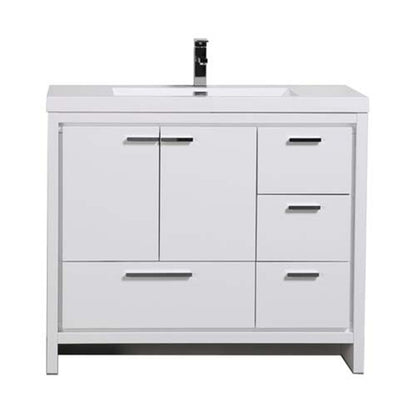 Dolce 42" Freestanding Bathroom Vanity with Reinforced Acrylic Integrated Sink Top