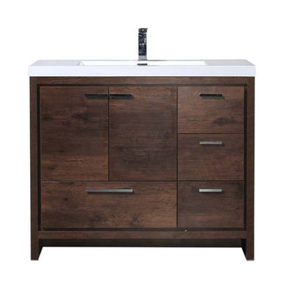 Dolce 42" Freestanding Bathroom Vanity with Reinforced Acrylic Integrated Sink Top