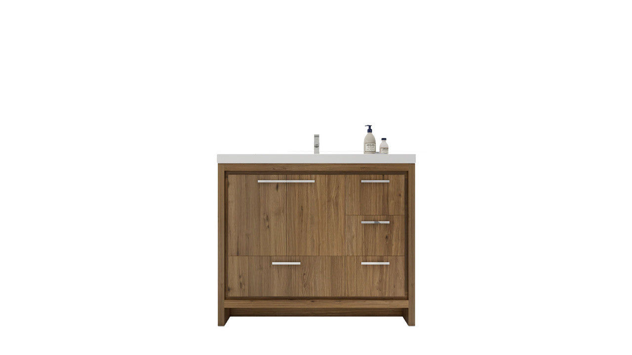 Dolce 42" Freestanding Bathroom Vanity with Reinforced Acrylic Integrated Sink Top