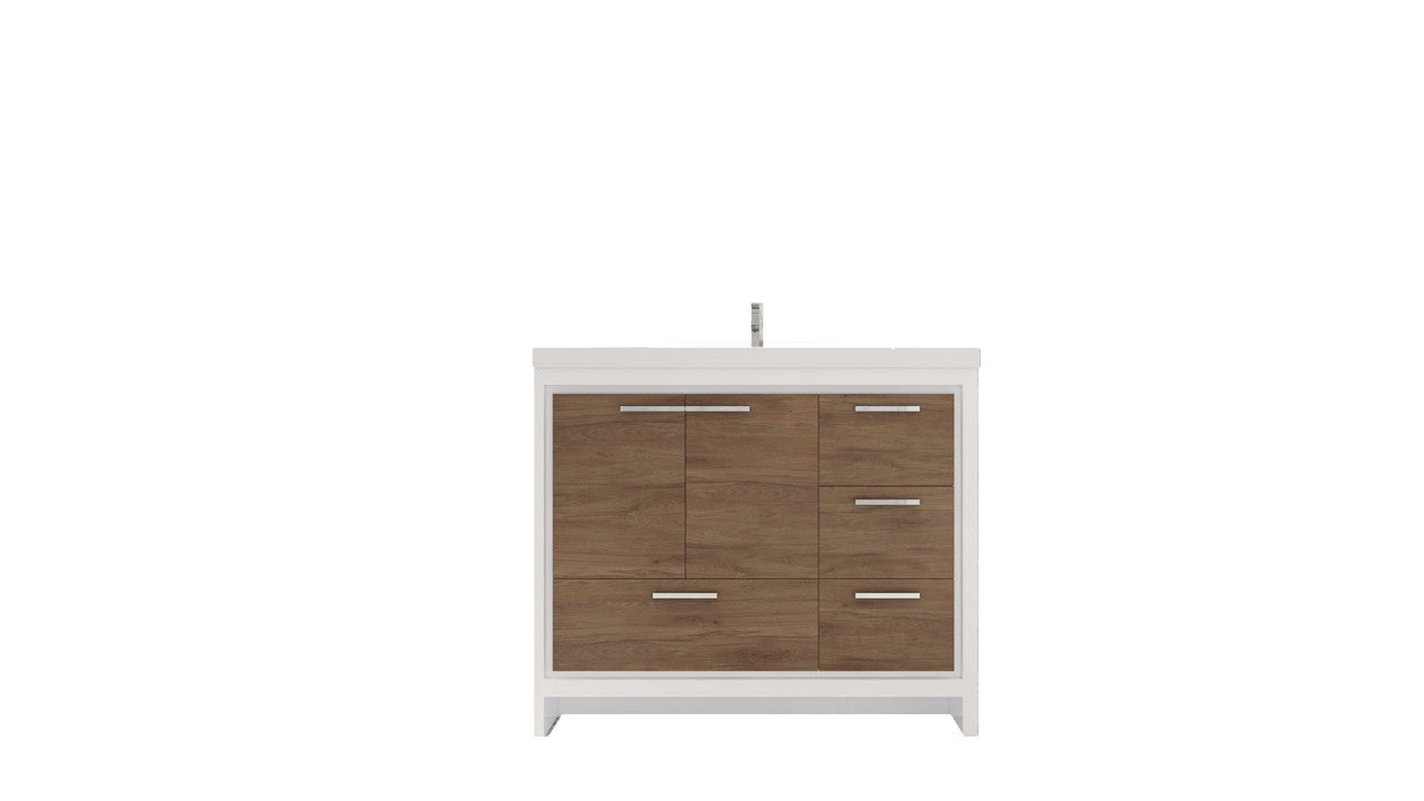 Dolce 42" Freestanding Bathroom Vanity with Reinforced Acrylic Integrated Sink Top