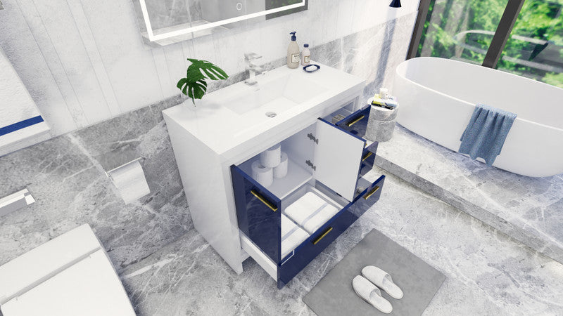 Dolce 42" Freestanding Bathroom Vanity with Reinforced Acrylic Integrated Sink Top