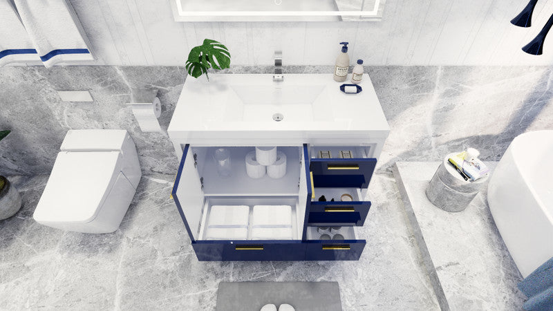 Dolce 42" Freestanding Bathroom Vanity with Reinforced Acrylic Integrated Sink Top