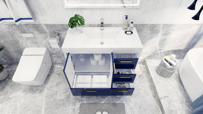 Dolce 42" Freestanding Bathroom Vanity with Reinforced Acrylic Integrated Sink Top