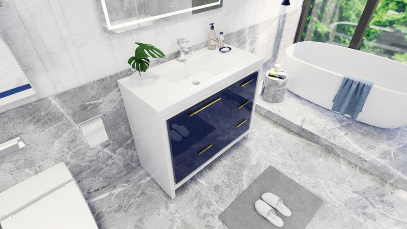Dolce 42" Freestanding Bathroom Vanity with Reinforced Acrylic Integrated Sink Top