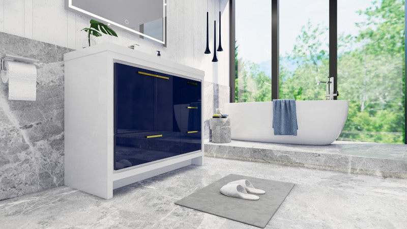 Dolce 42" Freestanding Bathroom Vanity with Reinforced Acrylic Integrated Sink Top