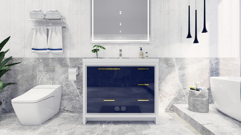 Dolce 42" Freestanding Bathroom Vanity with Reinforced Acrylic Integrated Sink Top