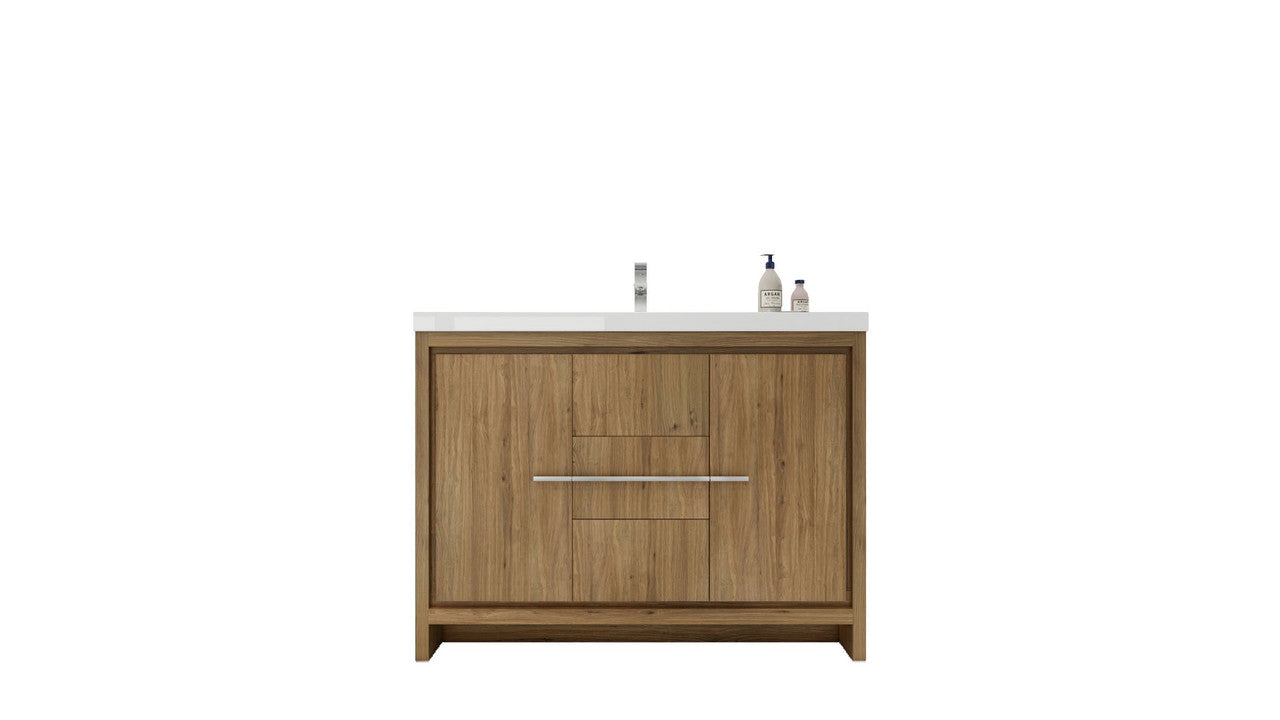Dolce 48" Freestanding Bathroom Vanity with Reinforced Acrylic Integrated Sink Top