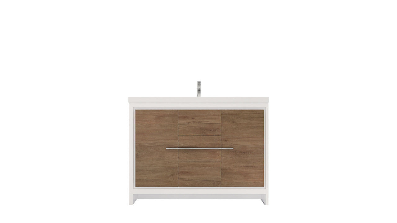 Dolce 48" Freestanding Bathroom Vanity with Reinforced Acrylic Integrated Sink Top