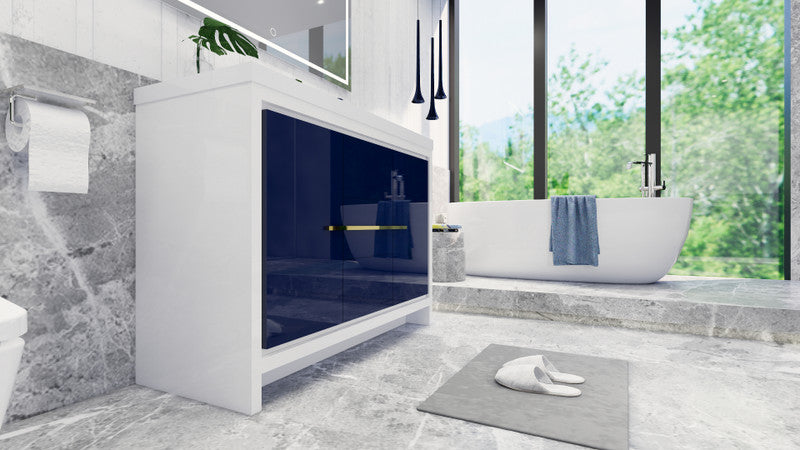 Dolce 48" Freestanding Bathroom Vanity with Reinforced Acrylic Integrated Sink Top
